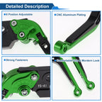Adjustable Brake Clutch Levers for Suzuki GSXR150 (2017–2020) Green Black