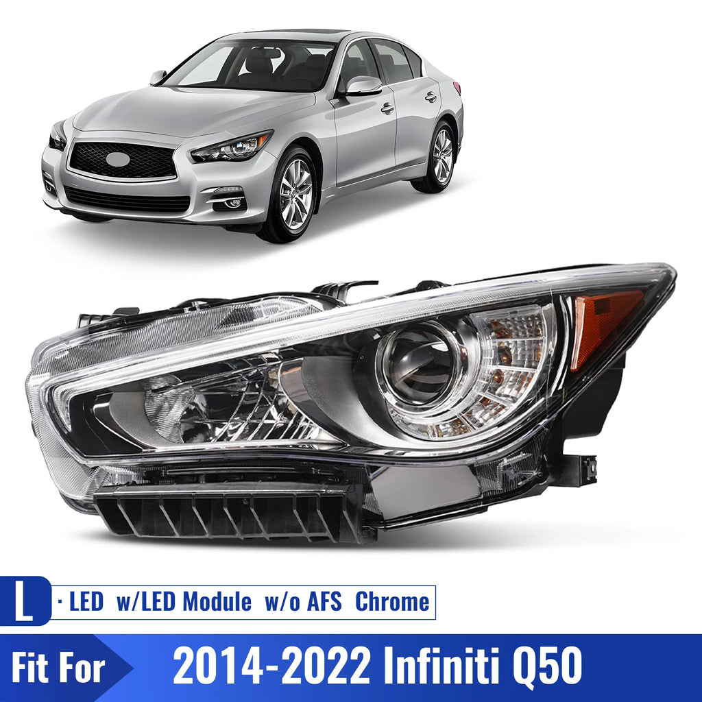 LED Headlight Assembly for Infiniti Q50 (2018–2019) w/o AFS Left Driver Side