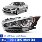 LED Headlight Assembly for Infiniti Q50 (2018–2019) w/o AFS Left Driver Side