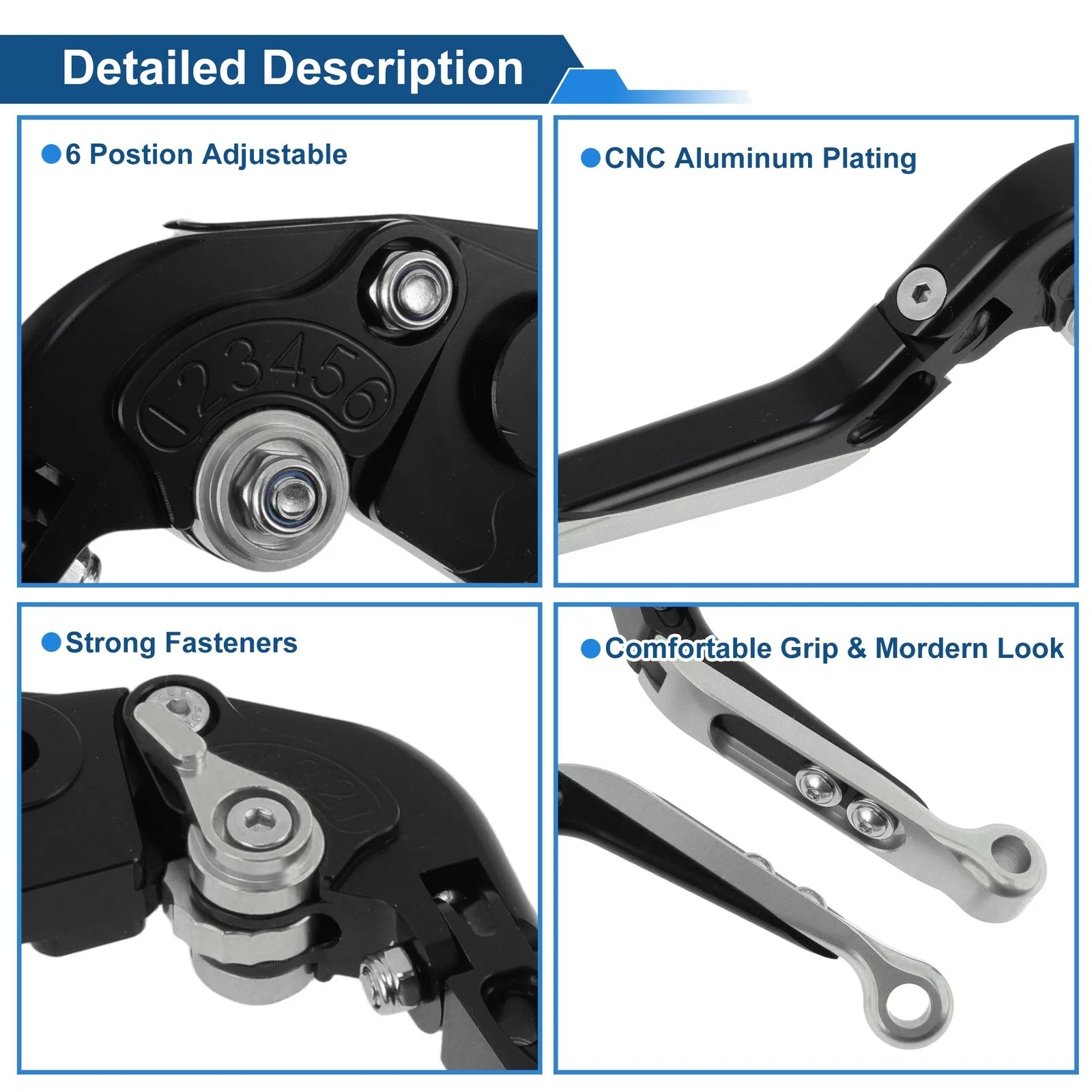 Short Long Brake Clutch Levers for Honda Rebel CMX 500 300 (2017–2021) Black Titanium