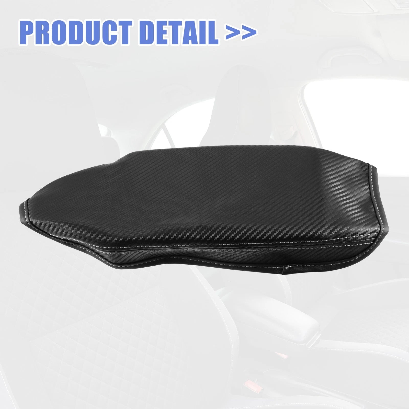 Right Center Console Armrest Cover for BMW F30 (2012–2019) - Black, Gray Stitches