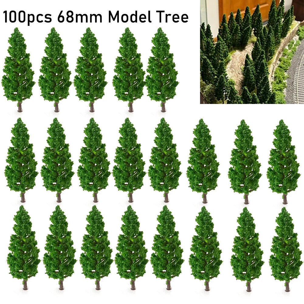 100Pc 2.67" Model Tree Set for Train Railroad Scenery Layout