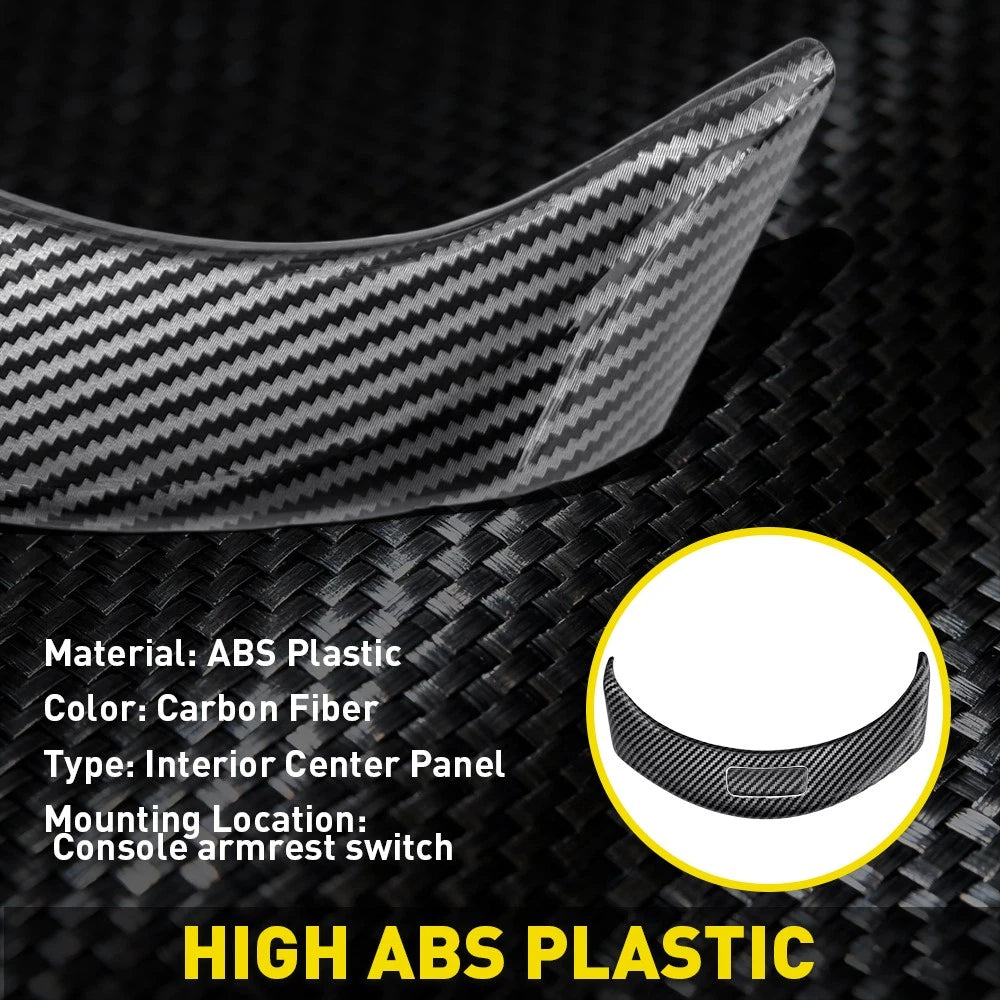 Carbon Fiber Console Armrest Box & Button Trim for Mercedes Benz C Class (2015â2021)