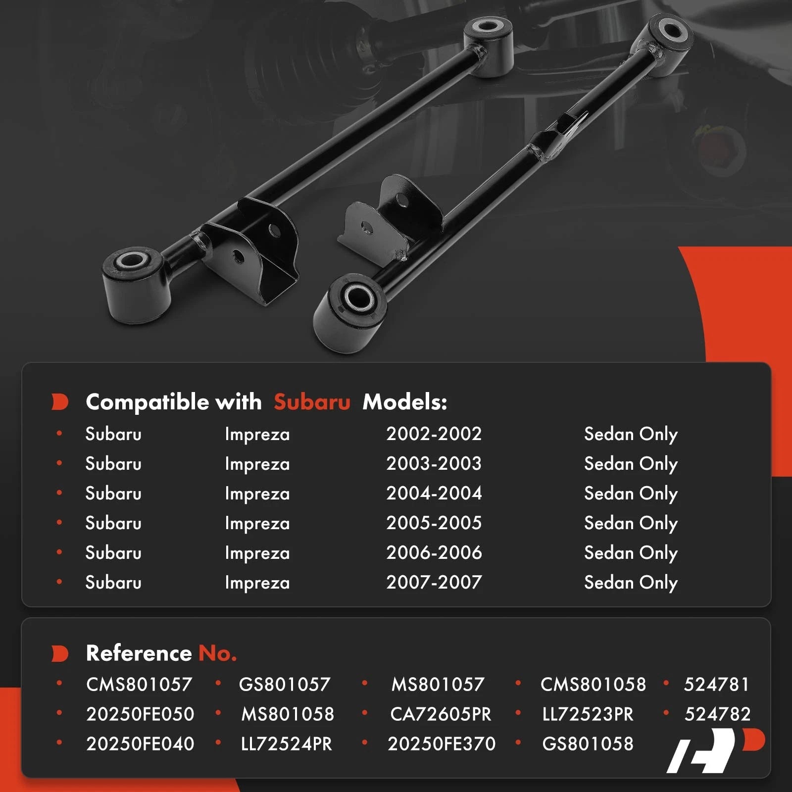 2X Rear Lateral Arm for Subaru Impreza (2002-2007)