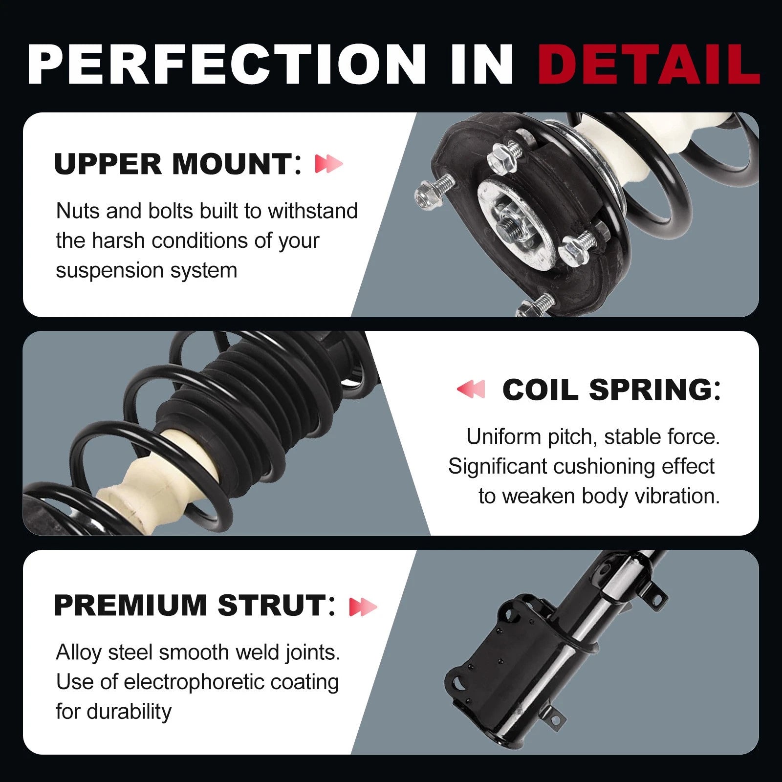 Set of 2 Rear Shock Struts for Toyota Corolla (1993-2002)