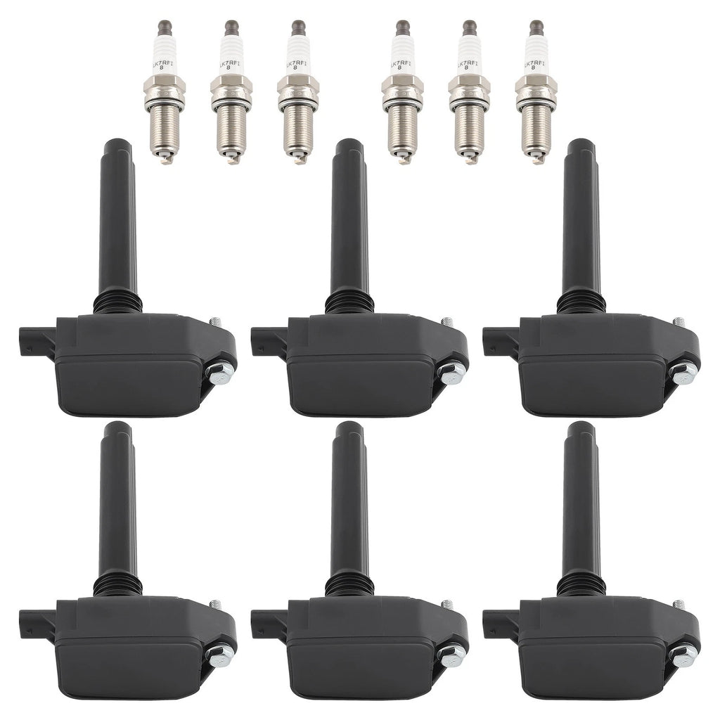 Pack of 6 Ignition Coils + Spark Plugs for Chrysler Pacifica Ram Dodge Durango