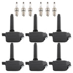 Pack of 6 Ignition Coils + Spark Plugs for Chrysler Pacifica Ram Dodge Durango