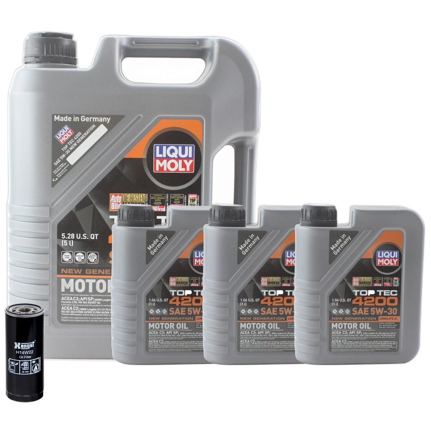 8L Liqui Moly Top Tec 4200 5W-30 Engine Oil Change Kit for Audi A6 Quattro S6 (1998–2011)