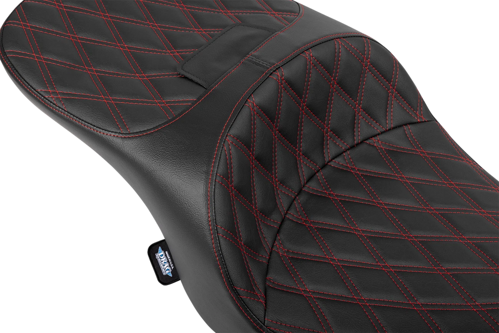 Freedom Seat for Harley-Davidson (2014–2023) - Black Vinyl, Red Stitch