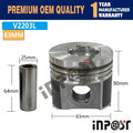 Set of 4 Pistons with Rings for Kobota V2203L (2003–2008) 83MM 1G363-2111