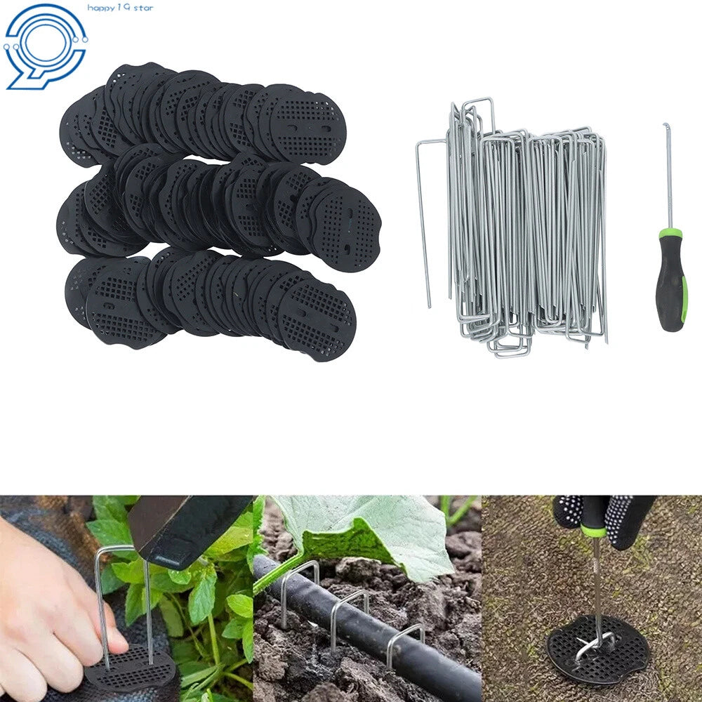 Set of 201 Garden Stakes for Landscape Use with Gasket Washer Caps