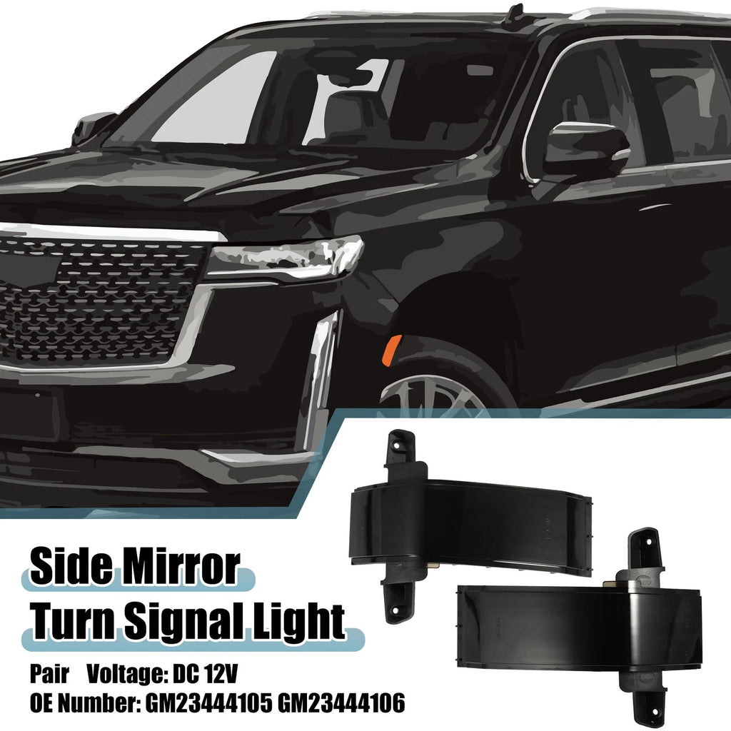 1 Pair Side Mirror Turn Signal Light GM23444105 for Cadillac Escalade (2002–2020)
