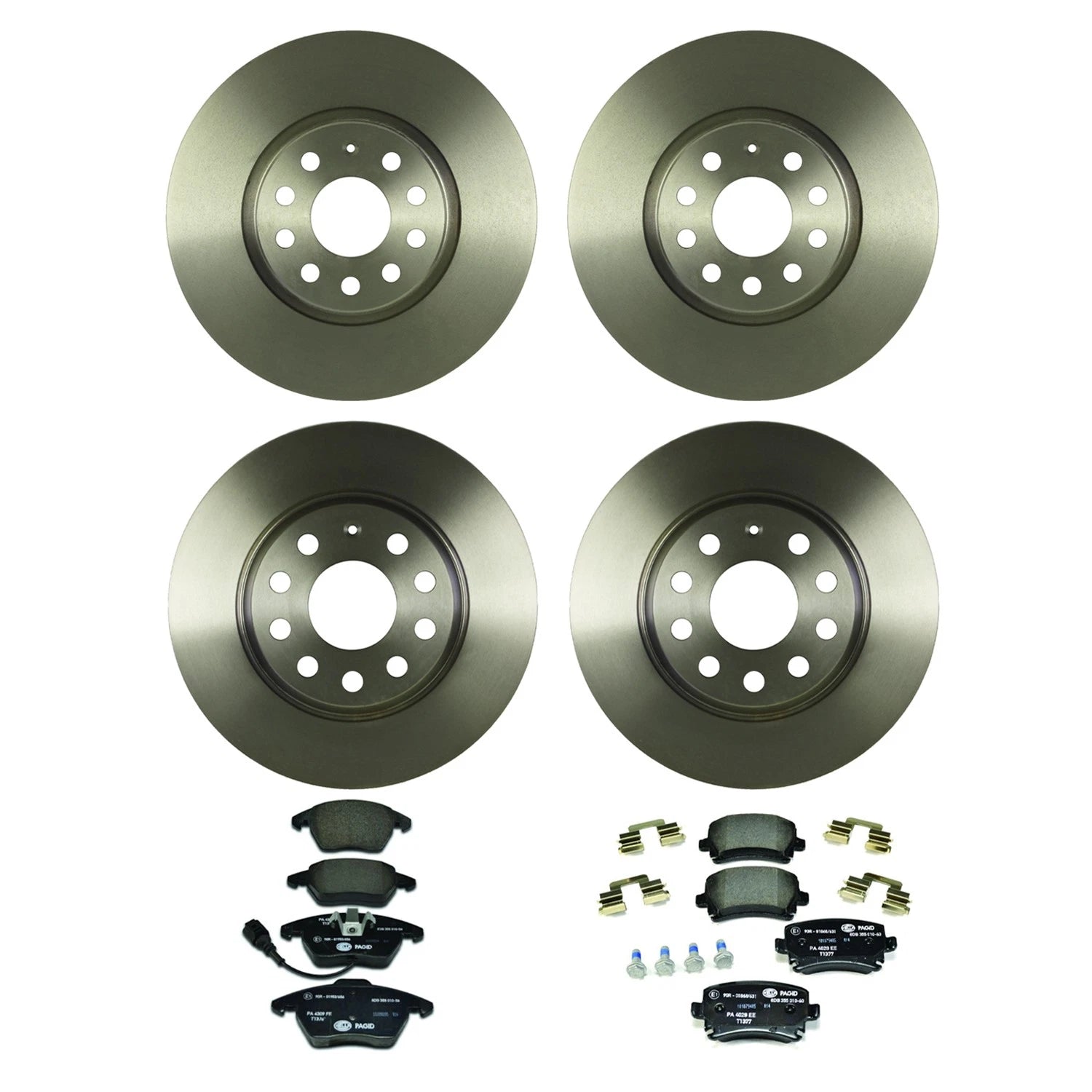 Bosch Brake Rotor & Hella Low-Met Pad Kit for Audi A3 Quattro VW Jetta (2005–2013)