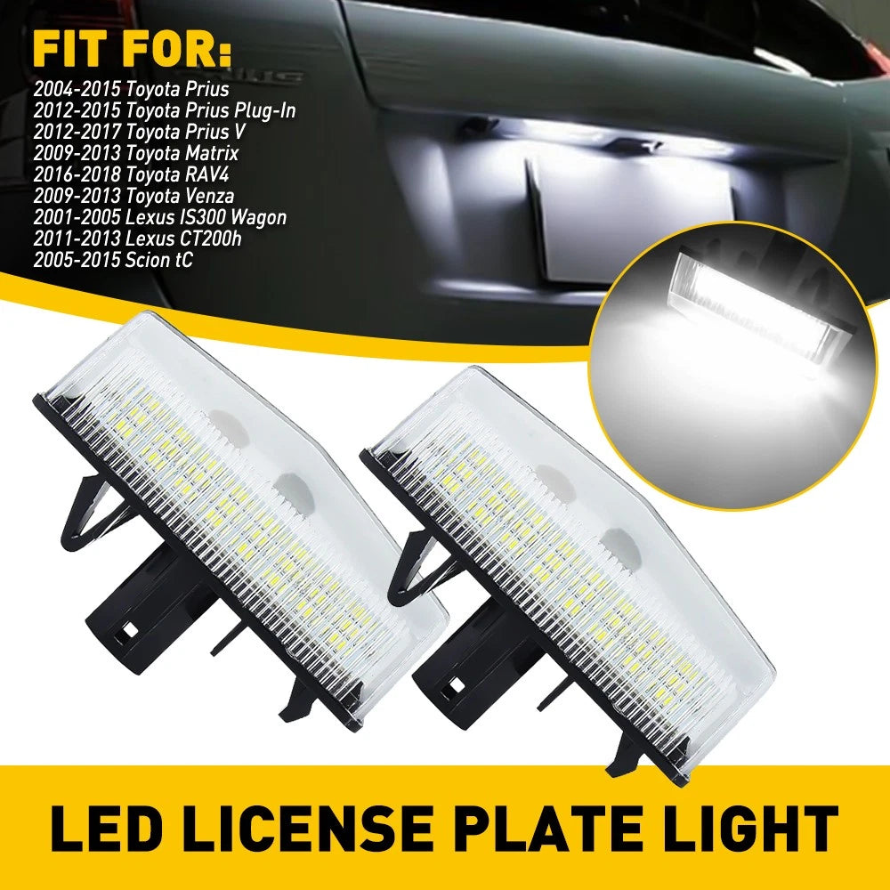 2X LED License Plate Light for Toyota Prius RAV4 Matrix