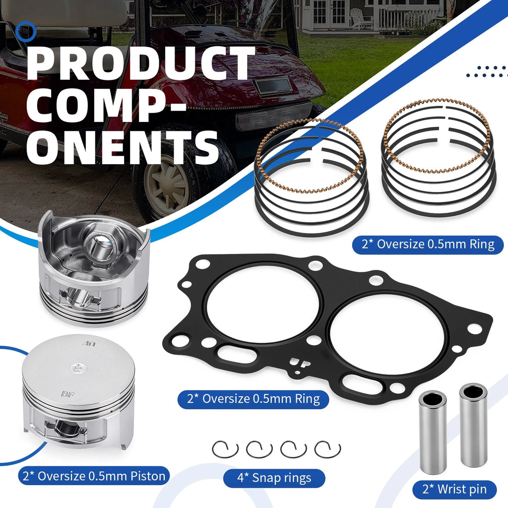 Piston Oversize 0.5mm & Ring Gasket for EZGO Golf Cart Robin 350cc (1996–2008)