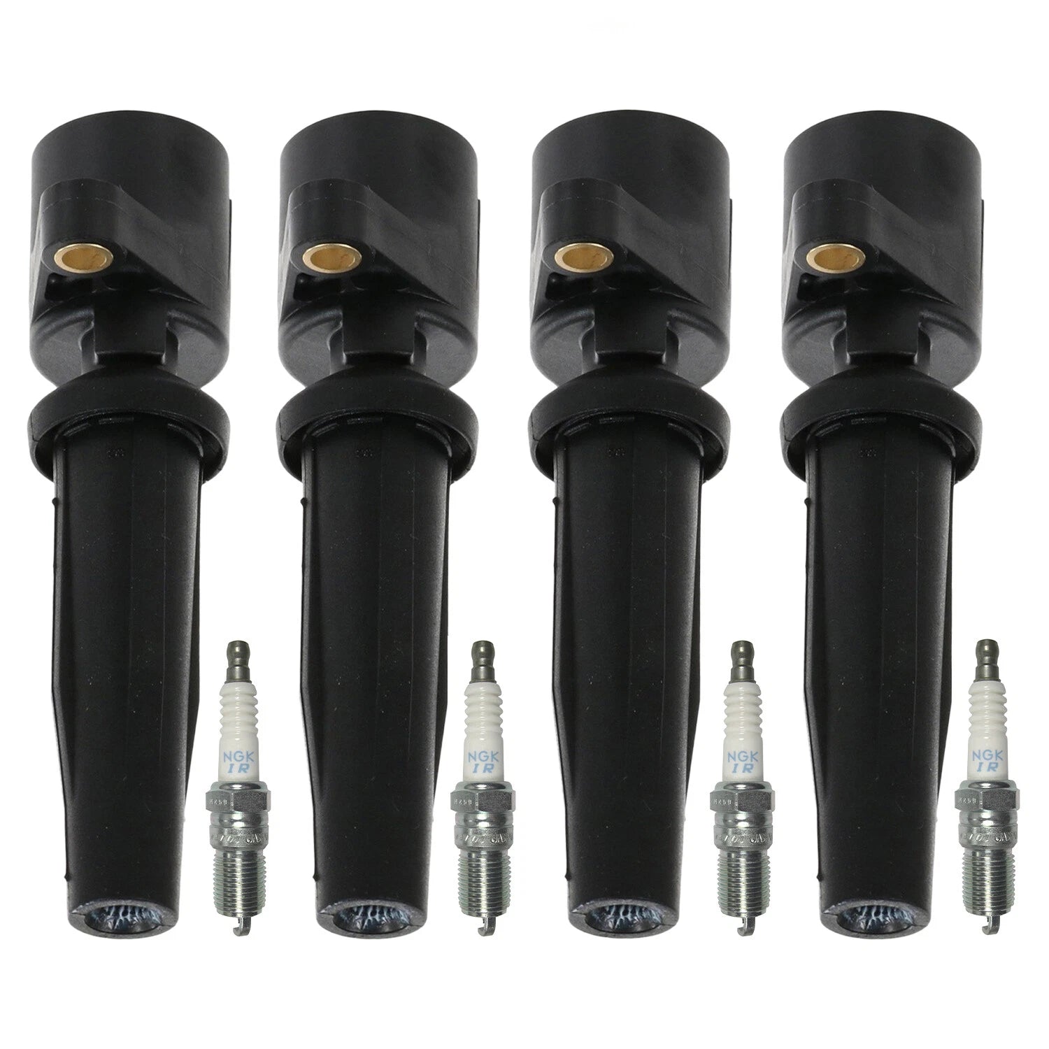 Set of 4 Ignition Coils & Spark Plugs for Ford Focus, Mazda 3 (L4)