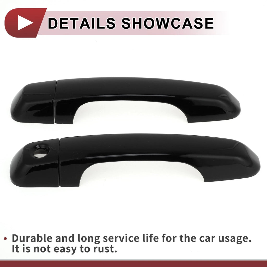 Set of 4 Car Door Handle Covers for Toyota Land Cruiser Prado (2010–2023) Gloss Black ABS