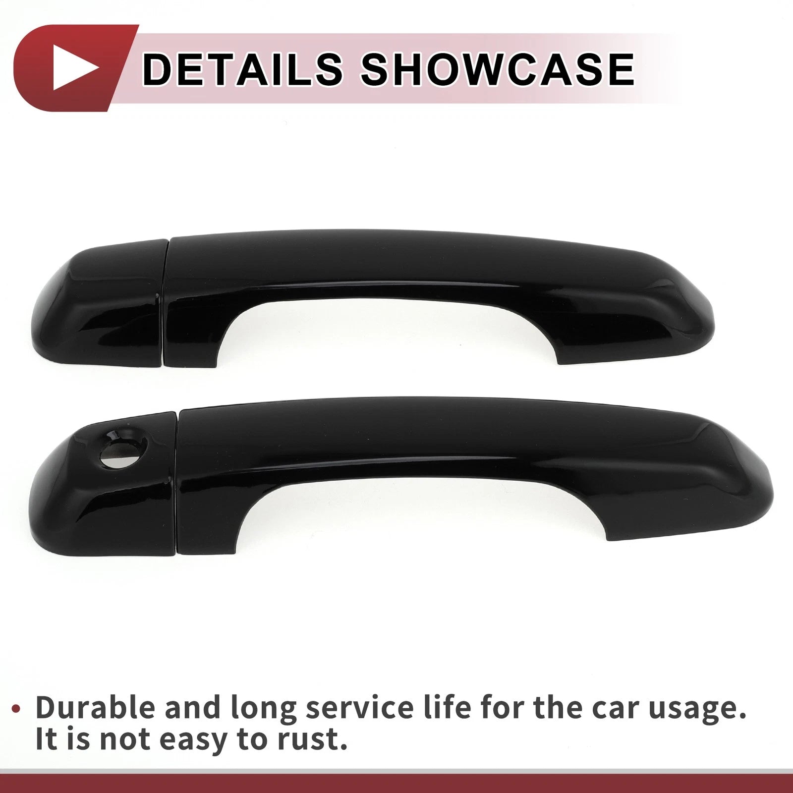 Set of 4 Car Door Handle Covers for Toyota Land Cruiser Prado (2010–2023) Gloss Black ABS