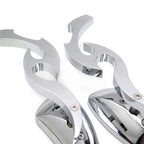 Chrome Burning Fury Blade Running Mirror for Honda Kawasaki Suzuki (All)