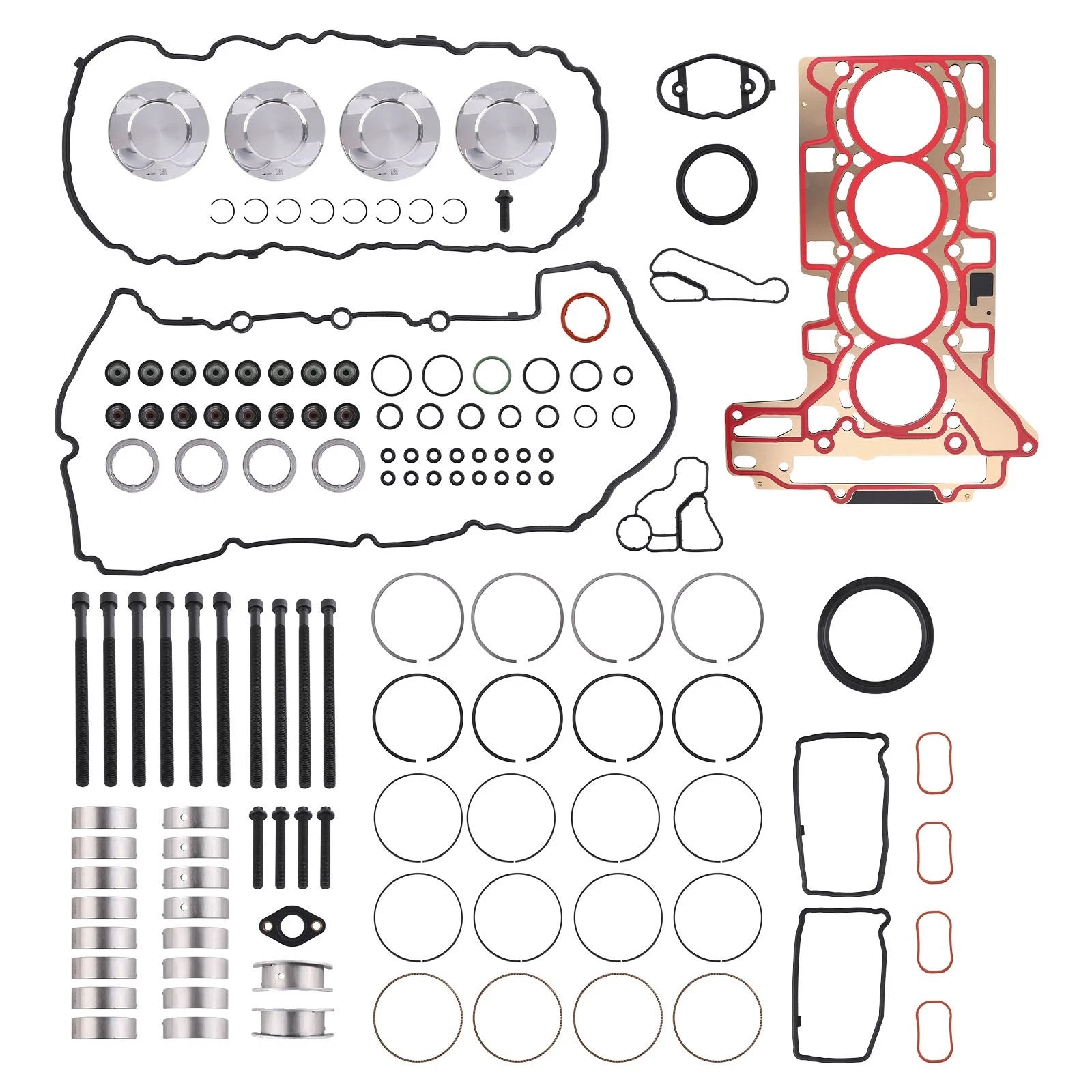 Complete Engine Rebuild Set w/ Head Bolts Gasket for BMW F25 X3 28i (2011–2017)