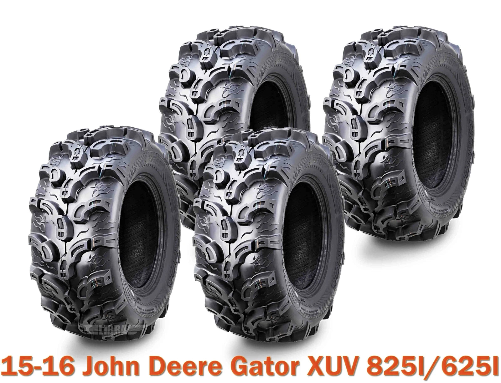 Set of 4 ATV Tires 26x9-12 Super Lug for John Deere Gator XUV 825I/625I (2015–2016)