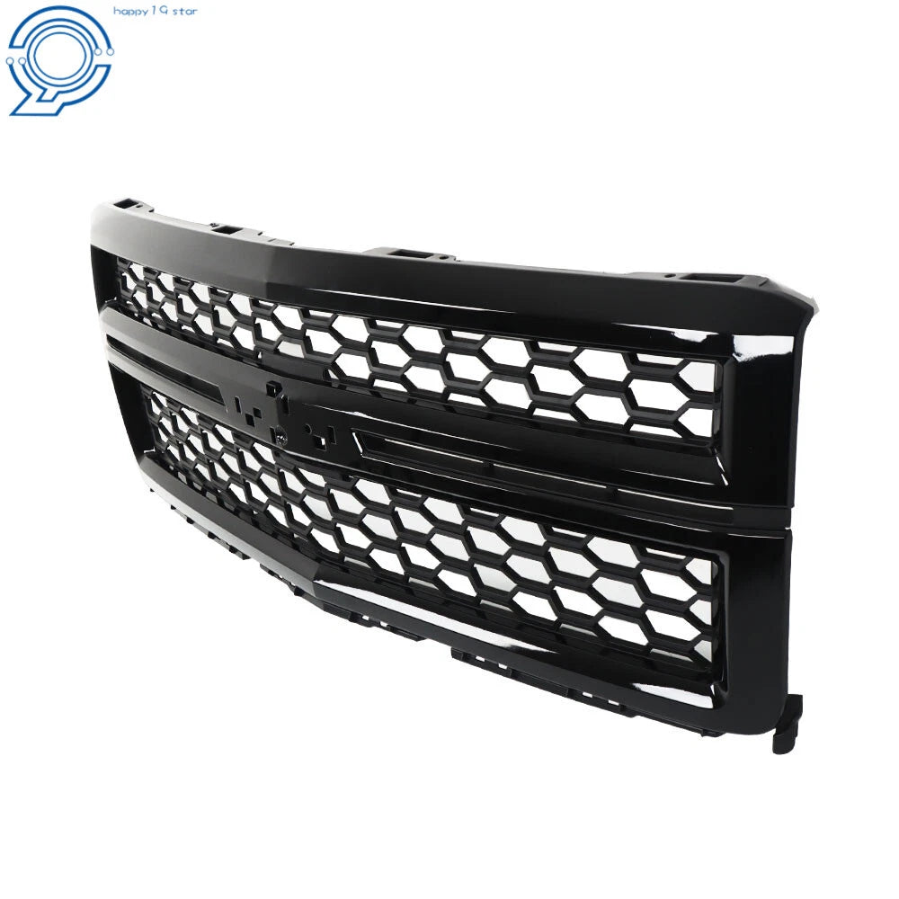Gloss Black Front Upper Grille for Chevrolet Silverado 1500 (2014-2015)