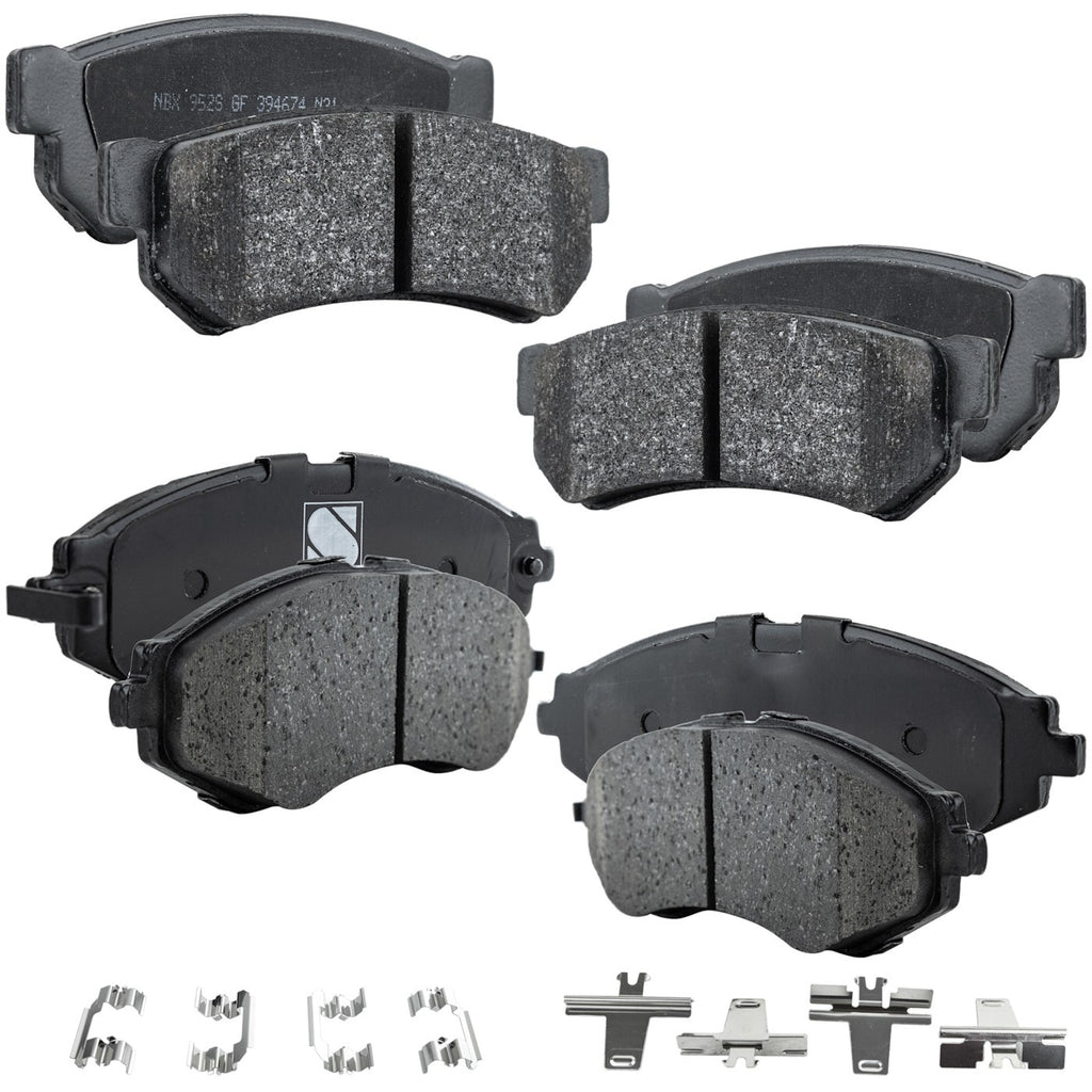 Set of 4 NAO Brake Pads for Suzuki Forenza, Reno (2007–2008)