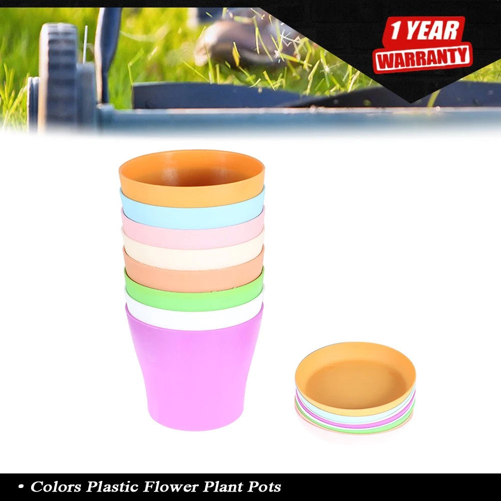 Set of 4 Colorful Plastic Plant Containers for Nursery Seedlings