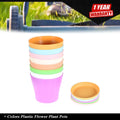 Set of 4 Colorful Plastic Plant Containers for Nursery Seedlings