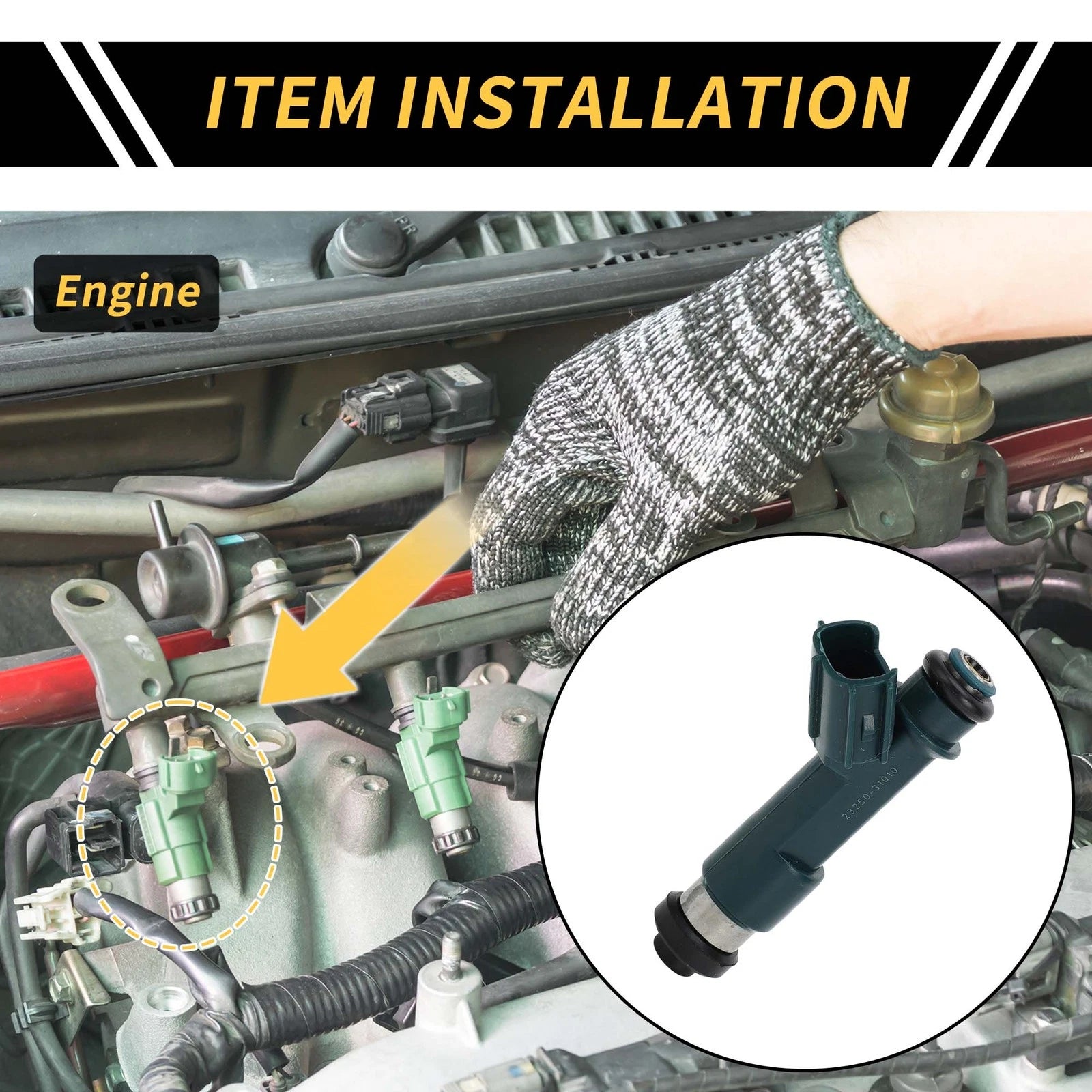 Fuel Injector for Toyota 4Runner (2003–2009) No. 2320939015 12 Holes Green