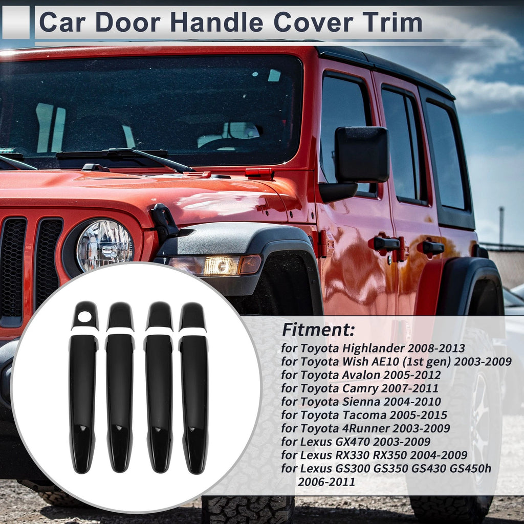 Door Handle Cover Trim for Toyota Highlander (2014–2019) Black