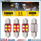 Set of 4 31mm Festoon LED Interior Light Bulbs for Various Vehicles (YYYY–YYYY)