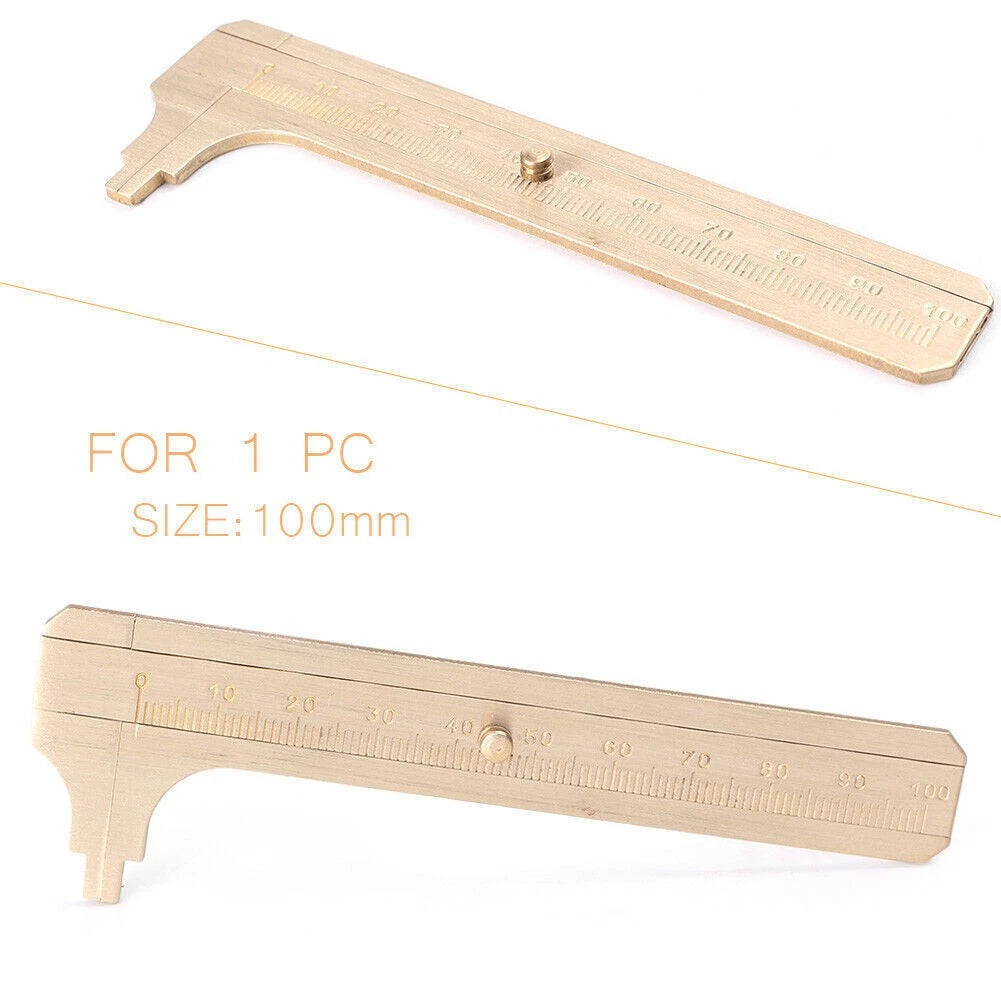 100mm Brass Caliper Sliding Vernier Ruler Gauge Tool for Bead Measuring