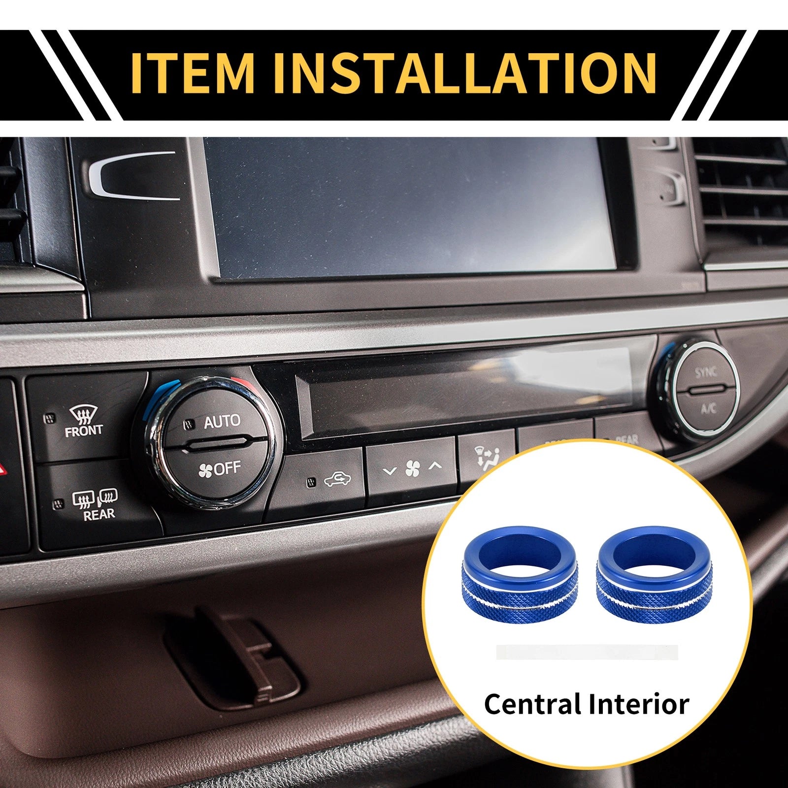Audio Media Volume Tune Switch Knob Cover Ring for Toyota Tacoma (2020–2023) Blue