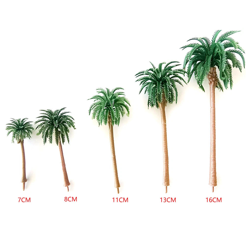 10pcs Palm Trees for Model Railroad Park Scene Landscape