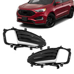 Set of 2 Fog Light Lamp Covers for Ford Edge (2019â2022) with Chrome