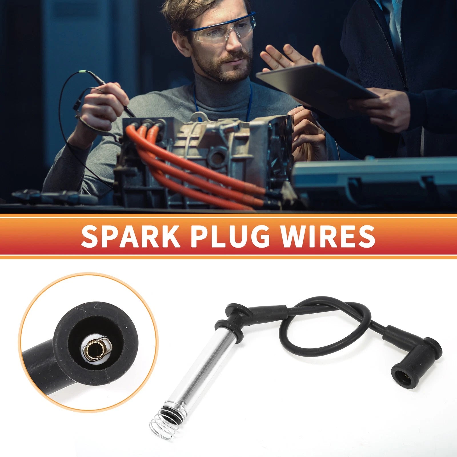 Set of 4 Spark Plug Wire Ignition Coil Cables for Ford Fiesta V (2001–2010)