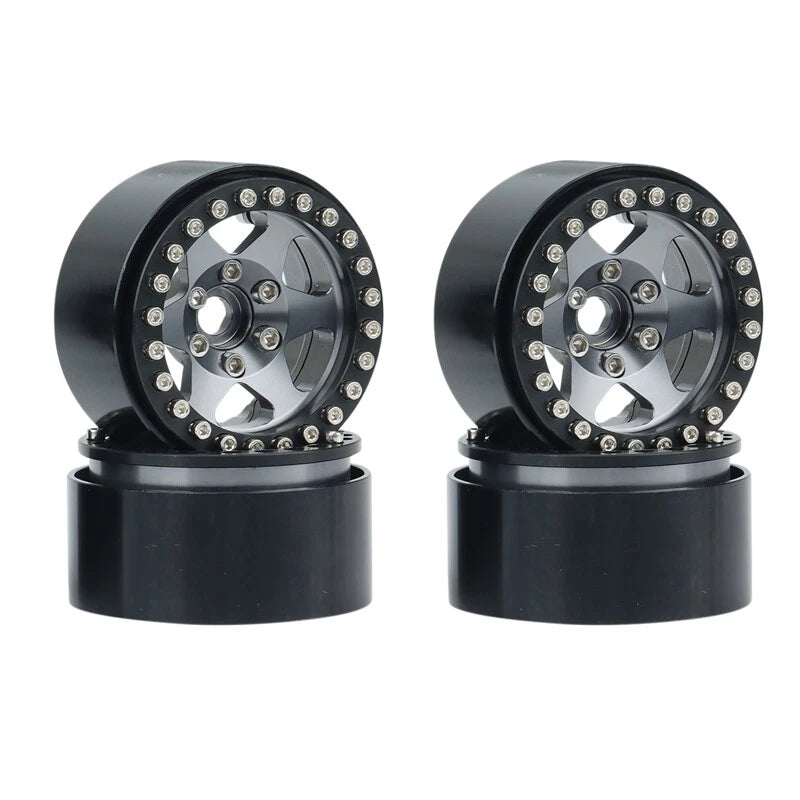 Set of 4 Alloy Metal Beadlock Wheel Rims for TRX-4 SCX10 D90 (1.9")