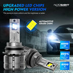 2X H4 LED Headlight Bulbs for NOVSIGHT Conversion Kit (6500K)