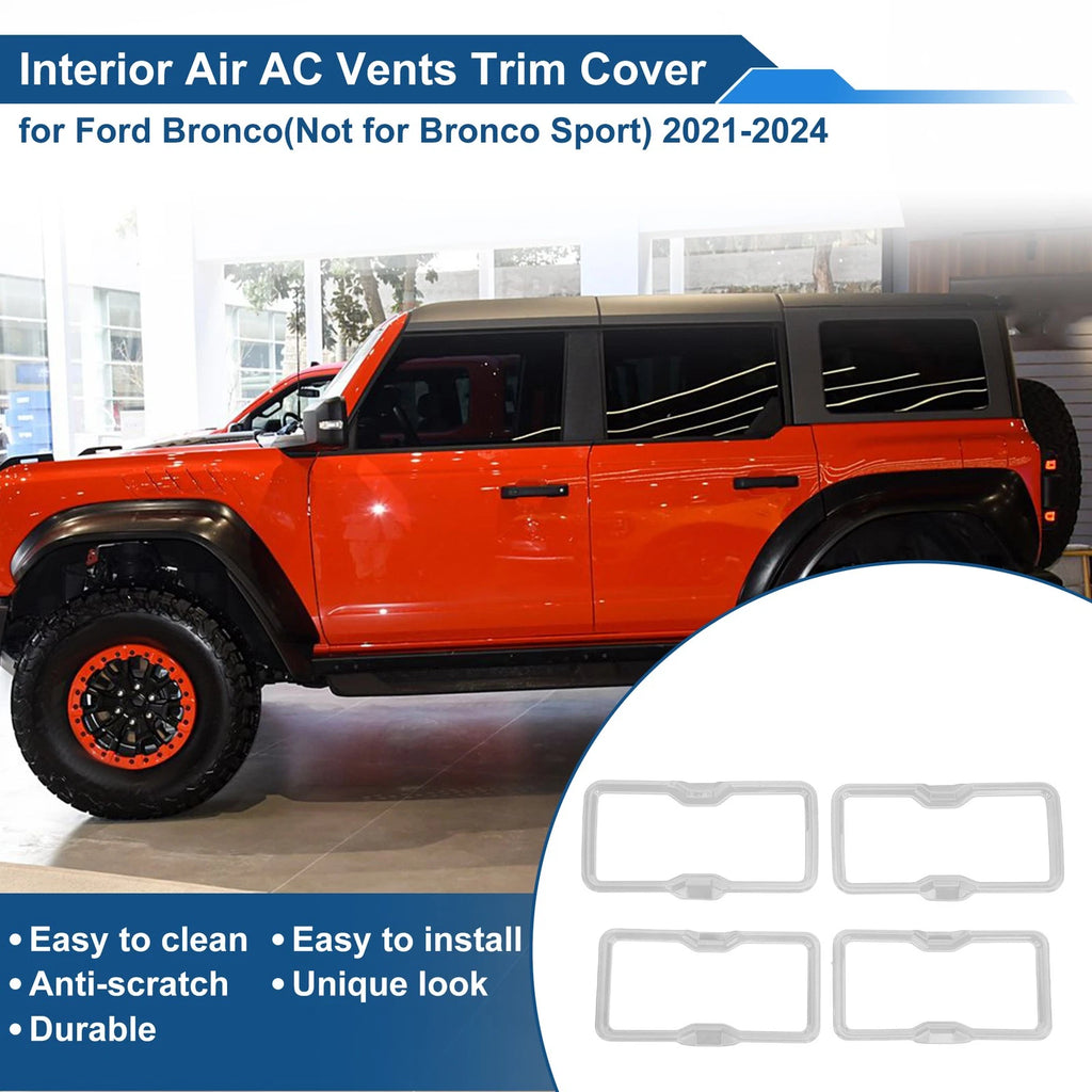 Set of 4 Air Condition Outlet Vent Trim Cover Frame for Ford Bronco (2021–2024)