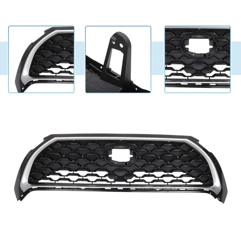 Front Upper Hood Bumper Grille for Toyota Corolla Cross (2022–2023) Black