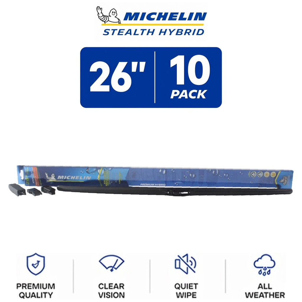 Set of 10 Michelin Stealth Hybrid Wiper Blades 26" for All-Climate