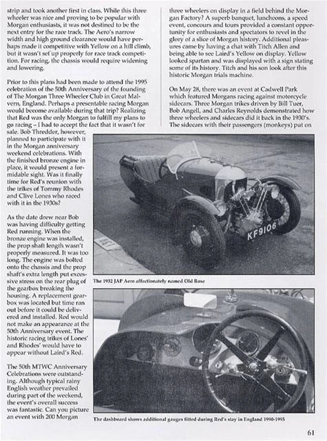 Morgan Three Wheeler Racing & Restoration Book