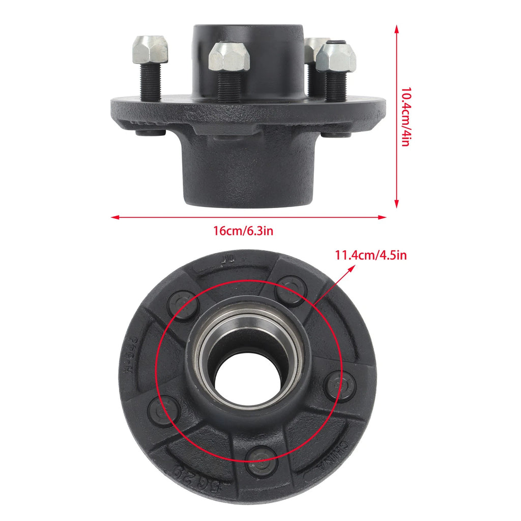 Idler Hub Spindle Kit for Trailer Axle (5 x 4.5)