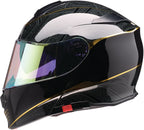 Zir Solaris Notorious Blk & Gold FF Motorcycle Helmet Dual Visor 2XL