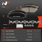 Ceramic Front Brake Pads for Toyota Corolla 2019-2022 Prius Prime 2020-2022