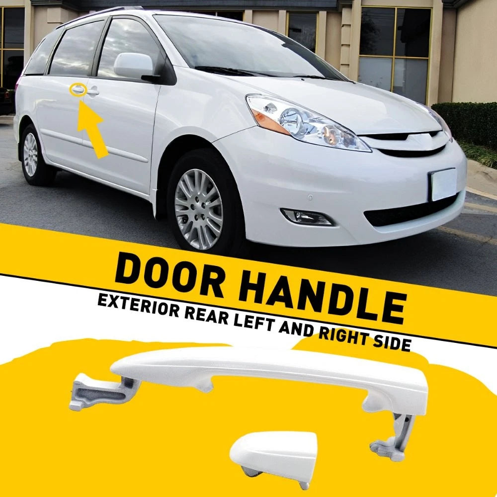 Outside Door Handle for Toyota Sienna (2004–2010) - White, L/R, W/O Keyhole EXV