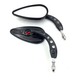 Black Skull Side Mirrors for Harley Classic Deluxe Breakout Night Road (2014–2023)