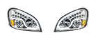 Pair LED Headlights With Dual Function DRL and Turn for Freightliner Cascadia (2018–2023)