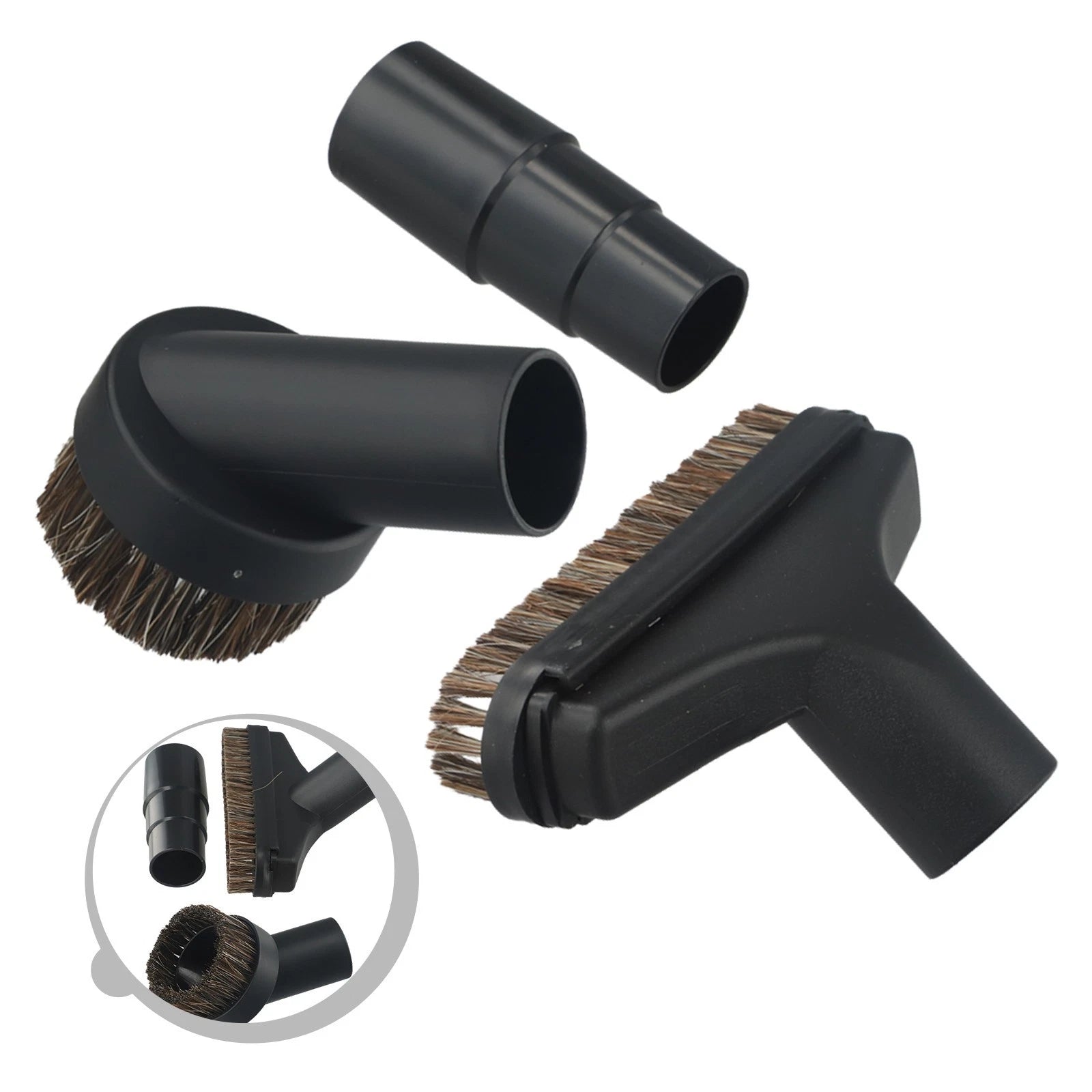 Dusting Brush Tool Replacement Set for Round Vacuum-Cleaner (32mm Adapter)